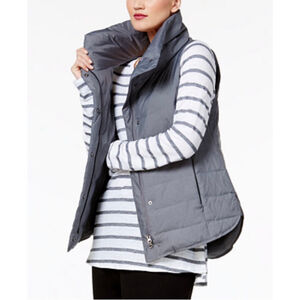 Women's Eileen Fisher Gray Puffer Vest M